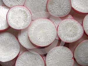 Sliced red color Radish