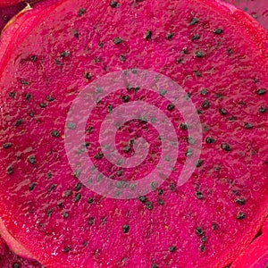 Sliced red dragon fruit