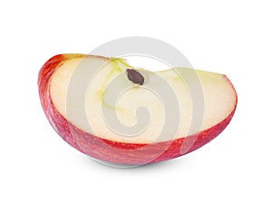 Sliced red gala apple isloated on white