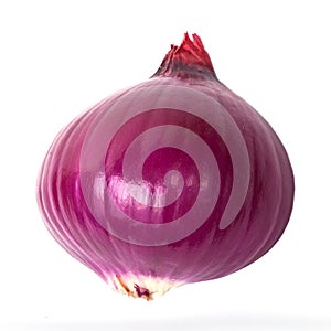 Sliced red onion isolated on white