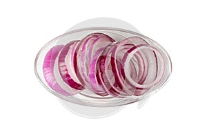 Sliced Red Onion or Purple Onion Rings Isolated
