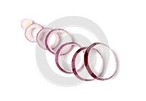 Sliced Red Onion or Purple Onion Rings Isolated