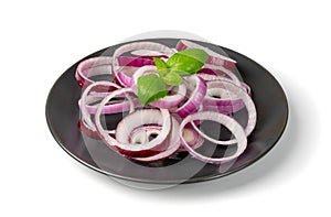 Sliced Red Onion or Purple Onion Rings Isolated