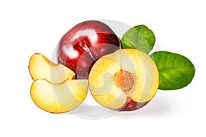 Sliced red plum