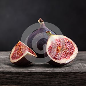 Sliced ripe figs