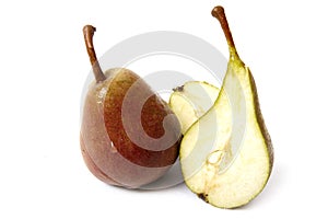 Sliced ripe pear