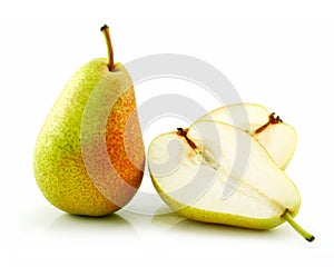 Sliced Ripe Pear Isolated on White