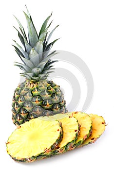 Sliced ripe pineapple