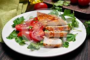 Sliced roasted chicken breast