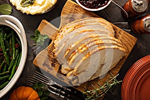 Sliced roasted tukey breast for Thanksgiving or Christmas