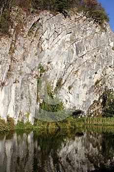 Sliced rock in Durbuy, Belgium