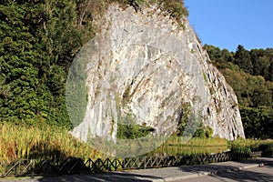 Sliced rock in Durbuy, Belgium