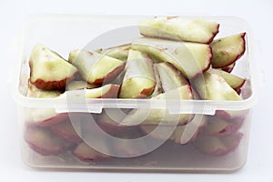 Sliced Rose apples or chomphu