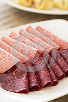 Sliced Salami and Bresaola