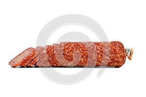 Sliced salami sausage