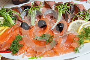 Sliced salmon photo