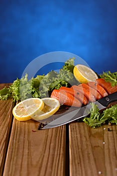 Sliced smoked salmon