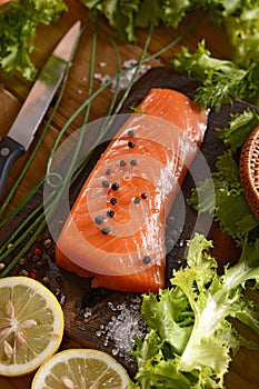 Sliced smoked salmon