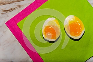 Sliced Softboiled Egg photo