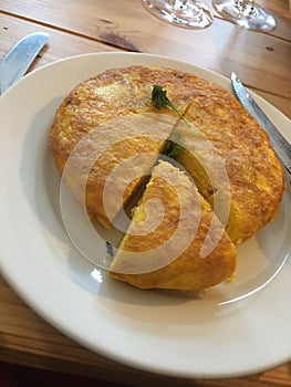 Sliced Spanish omelettes photo