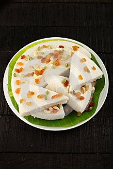 Sliced Steamed cake with rice flour and coconut,vattayappam