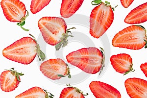 Sliced strawberry. Slices. Strawberry pattern. Macro. Texture.