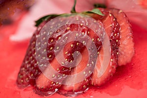 Sliced strawberry topping