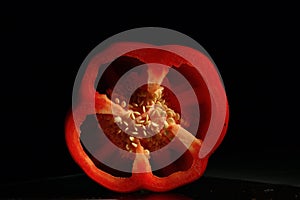 Sliced sweet red pepper