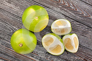 sliced sweetie on wood