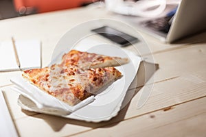 Sliced tasty pizza snack