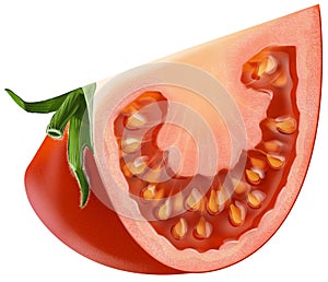 Sliced tomato piece