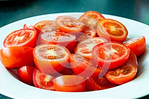Sliced Tomatoes in a plate