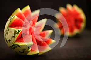 Sliced water melon.