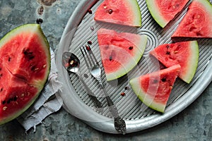 Sliced watermelon