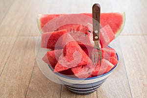 Sliced watermelon