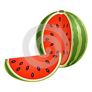 Sliced watermelon isolated on white