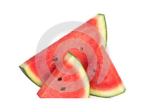 sliced watermelon isolated on white