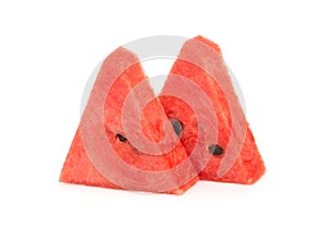 sliced watermelon isolated on white