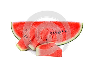 Sliced watermelon isolated on white