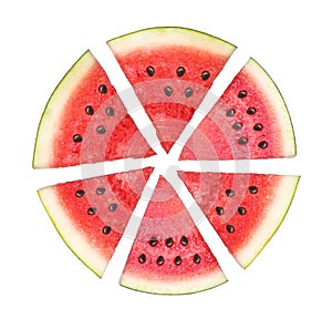 Sliced watermelon isolated in white background