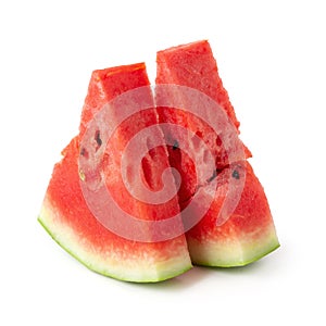 Sliced of watermelon isolated over white background