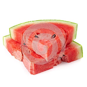 Sliced of watermelon isolated over white background