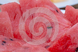 Sliced of watermelon on plate
