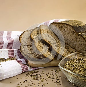 Sliced Wheat Bread and Grains