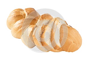 Sliced wheaten bread fully isolated