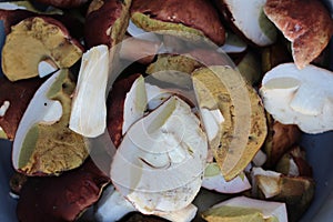 Sliced white mushrooms