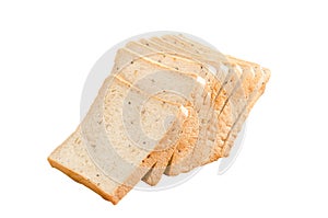 Sliced whole wheat bread isolated