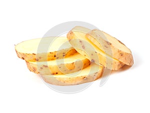 Sliced yellow potatoes