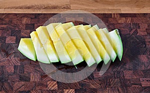 Sliced yellow watermelon