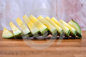 Sliced yellow watermelon